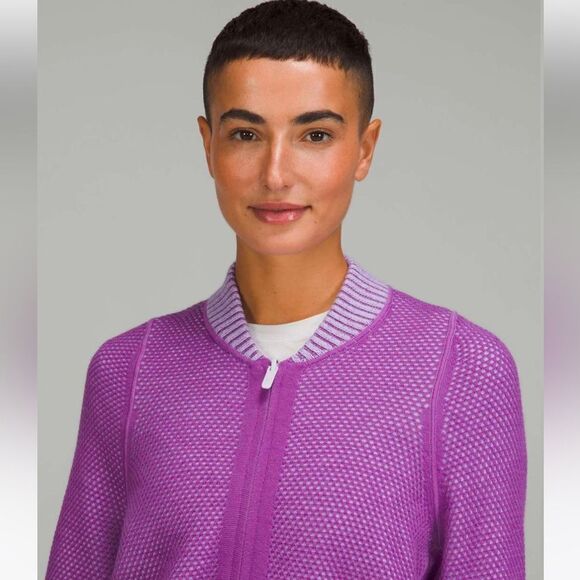 Lululemon Reversible Double-Knit Zip-Up Sweater Faint Lavender Women’s SIZE 4 - Picture 4 of 14